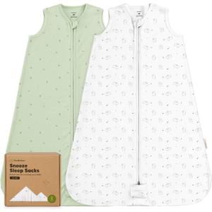 2-Pack Baby Sleep Sacks, Zipper Wearable Blanket - 0.5TOG Organic Cotton, Lightweight, Soft Cozy Toddler Sleeping Sack 6-12 months,Easy to Wear Large Newborn Transition Swaddles Sleepsacks (Bunnies)