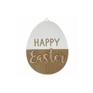 Holiday Home Easter Egg-Shaped Happy Easter Wall Decor, 14 in