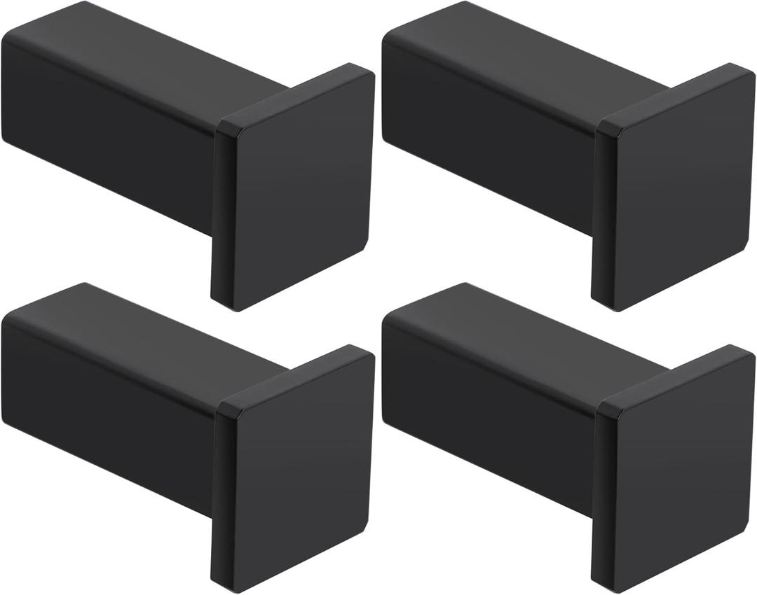 SAYAYO Modern Black Coat Hooks for Wall, Robe Hooks Towel Holder for Bathrooms, Heavy Duty Wall Hooks for Hanging SUS 304 Stainless Steel, 4 Packs