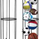 Garage Ball Storage Rack - Wall-Mounted Vertical Ball Holder for Basketball, Soccer, Volleyball, Football - Space-Saving Sports Organizer for Garage, Home, Basement, Kids' Room, Outdoor Use