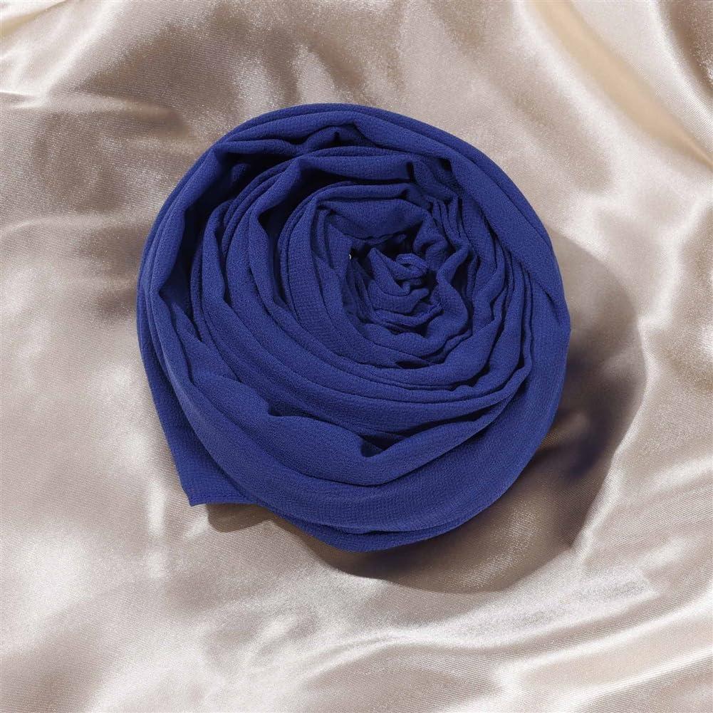 Fashion Scarves for Women Lightweight Breathable Solid Color Soft Chiffon Long Scarves Sun-proof Shawls Wrap (Blue)