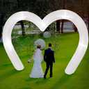 Shappy 9 ft Wedding Inflatables Outdoor Decorations Heart Blow up Inflatable Archway with Build in LEDs for Indoor Outdoor Lawn Yard Garden(White)