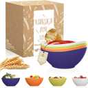Dessert Bowls 10 oz - 5 Inch Wheat Straw Bowl Alternative to Plastic Bowls Reusable Unbreakable Small Bowls for Snack Soy Sauce Dish Microwave & Dishwasher Safe Bowl Set 4 PCS - Memphis