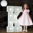 imprsv 3FT Marquee Light Up Letter K, Cool White LED, Plastic, 3 Feet Square, Party Decor (3FT White)