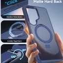 for Samsung Galaxy S26 Ultra Case with Magnetic Invisible Stand, [Compatible with MagSafe] [Military Drop Protection] Shockproof Slim Translucent Matte Case for S26 Ultra, Blue