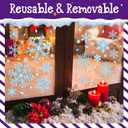 4 x 1000+ Double Sided Snowflake Window Clings, 30+ Designs Blue Static Stickers Window Decoration Christmas Ornaments Reusable Winter Party Supplies New Year Decals for Winter Holiday (10 Sheets)