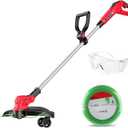 15 INCH Weed Wacker Compatible with Milwaukee 18V Batteries, Cordless String Trimmer & Edger, Brushless Motor, Extendable Pole, Extra Complimentary Weeding Rope *1 (Tool Only)