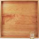 22"x 22" Large Cherry Wood Square Ottoman Serving Tray with Handles