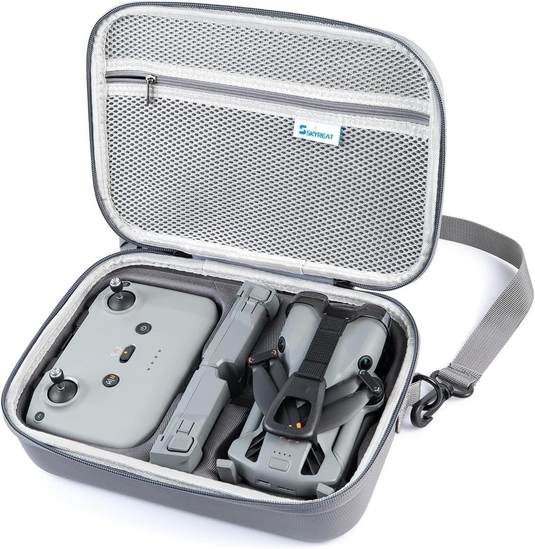 Skyreat Mini 5 Pro Small Case RC-N3  PU Leather Compact Carrying Case with Shoulder Strap for DJI Mini 5 Pro Drone, RC-N3 Controller, Batteries & Accessories