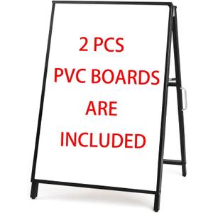 A Frame Sidewalk Sign 24x36 inches Sandwich Board Signs Outdoor Heavy Duty Double-Sided, Including 2 Corrugated Boards 2 Anti-Glare for Business Indoor Outdoor (1 PACK)