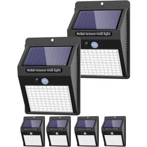 6 Pack Solar Lights Outdoor, 3 Modes/100LED Solar Security Lights Wireless IP65 Waterproof Solar Motion Lights Outdoor Solar Wall Lights Outdoor Lights for Front Door, Backyard, Garage, Deck (Cool White)