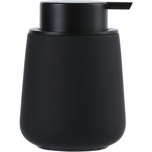 BosilunLife Black Soap Dispenser - Ceramic Dish Soap Dispenser for Bathroom 12ounce Refillable Liquid Hand Dispenser for Essential Oil, Lotion Dispenser with Pump (Rubber Paint)