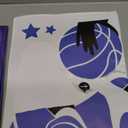 Basketball Wall Decal 3D Galaxy Blue Out of Space Milky Way Decor Sticker Player Dunk Star Art for Nursery Walls Bedroom Ceiling