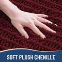 Arotive Luxury Bathroom Rugs 70x24, Extra Soft Thick Absorbent Shaggy Chenille Bath Rugs, Non-Slip Machine Wash Dry, Bath Mats for Bathroom Floor, Tub and Shower, Home Decor Accessories, Burgundy