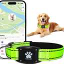 GPS Dog Collar Tracker 2-in-1,Reflective Waterproof Pet Collar,iOS-Only,No Monthly Fees,Unlimited Range,Dog Tracking Collar Pet Tracker,for Small Medium Large Dogs(L (16.6"-24"), Green)
