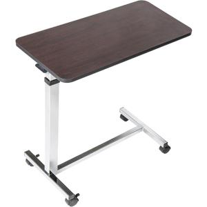 Drive Medical 13003 Non Tilt Top Overbed Table with Wheels, Chrome