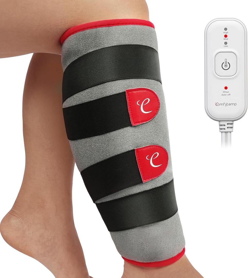 Comfytemp Leg Heating Pad for Pain Relief, FSA HSA Eligible Wearable Heating Pad for Leg and Calf, Electric Heat Wrap for Shin Splint/Thigh/Knee/Arm/Hamstring, Mothers Day Gifts for Mom/Women/Wife/Her (Large)