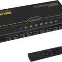 DGODRT 81 HDMI Switch 8 in 1 Out, 8 Port 4K HDMI Switcher Selector Box with IR Remote Control, Support 4K@30Hz Ultra HDR HDCP 3D 1080P for Xbox PS4 PC Laptop