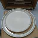 AmorArc Ceramic Dinnerware Set for 4 | Speckled Stoneware Plates and Bowls with unglazed terracotta | Scratch Resistant, Dishwasher & Microwave Safe Dishes Sets- 12-Pcs Beige