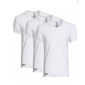 Everlast Men’s 3 Pack V-Neck Essential Undershirt Tagless Breathable Mens T Shirt, Size Small