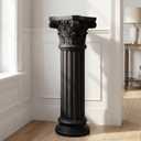 OUTOUR 39" H Black Corinthian Column Pillar Statue Column Sculptures