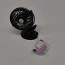 SkyGenius Battery Operated Clip on Stroller Fan, Portable Mini Desk Fan Rechargeable(Black)