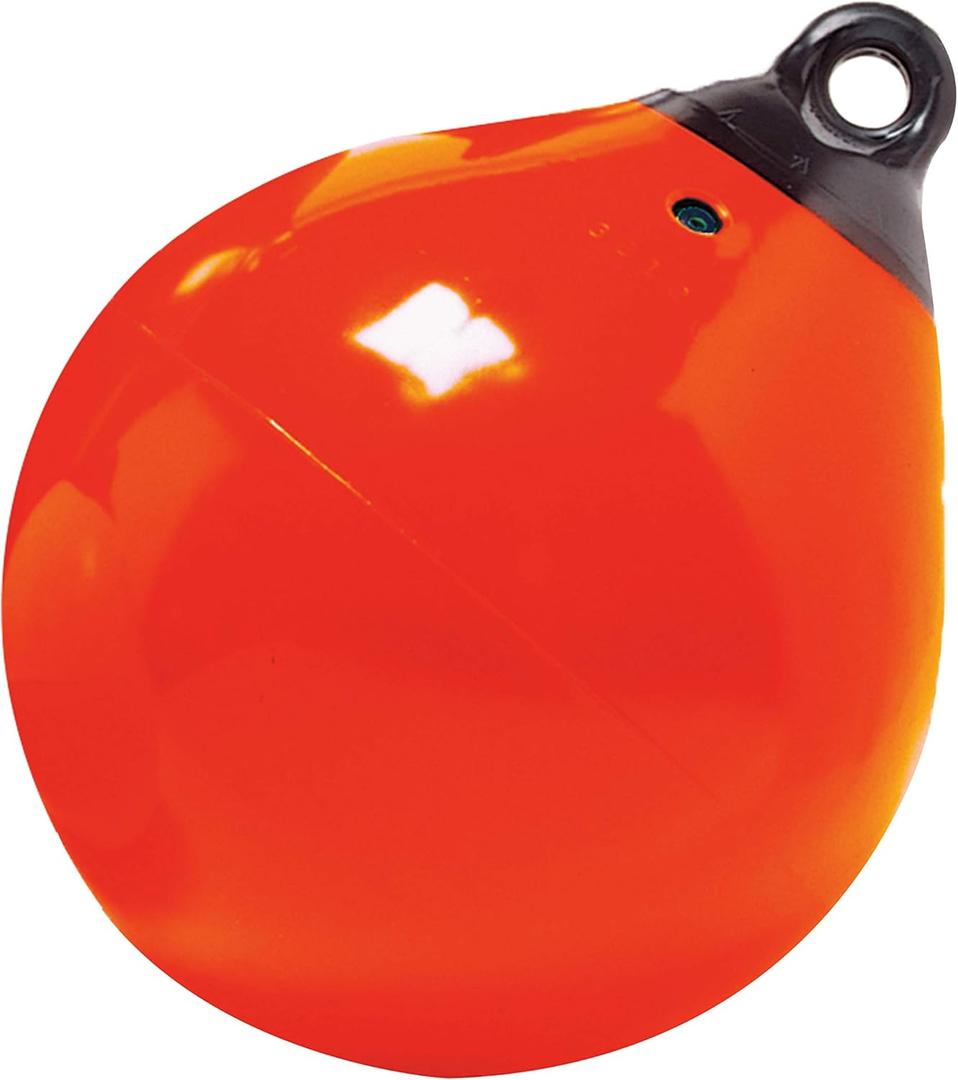 Taylor Made Products Tuff End Buoy, Orange (18")  Flexible, Strong, Marine-Grade Vinyl Buoy for 25-40 Foot Boats  Easy-to-use, Trivalve Inflates with Standard Ball Pump  2020108090