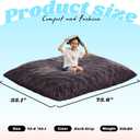 Hobestluk 3 in 1 Bean Bag Chair Giant Bean Bag Chairs for Adults with Plaid Cover Convertible Bean Bag Floor Cushion with Machine Washable Cover for Living Room (Plaid Dark Grey), Large