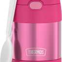 THERMOS FUNTAINER Insulated Food Jar, 10 Ounce, Kid Friendly Food Jar with Foldable Spoon, Pink