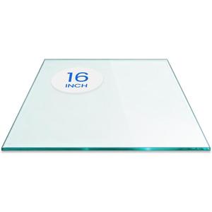 Dulles Glass 16 inch Square Glass Table Top - Tempered - 1/4" Thick Glass Surface, Safe Flat Polished, Eased Corners, Multipurpose for Dining Table, Patio, Coffee and End Table