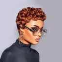Pixie Cut Wig Human Hair for Black Women Short Pixie Cut Wigs Natural Looking 100% Real Human Hair Wigs Glueless Full Machine Made Wigs for Black Women (C-025#350)