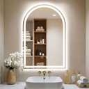 Arched LED Lighted Bathroom Mirror with Lights 24"x36"Smart Anti-Fog