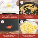 Nostalgia 6-Quart Stirring Popcorn Popper - Quick-Heat Technology - Makes 24 Cups of Popcorn - Includes Kernel Measuring Cup - Perfect for Birthday Parties, Movie Nights, and More - Black Original