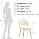 Adjustable Vanity Chair with Boucle Cushion, Gold Legs Makeup Chair, Standard