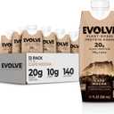 Evolve Plant Based Protein Shake, Caf Mocha, 20g Vegan Protein, Dairy Free, No Artificial Sweeteners, Non-GMO, 10g Fiber, 11oz, (12 Pack) (Formula May Vary)