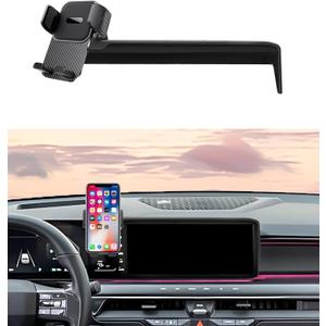 Car Phone Holder for Kia EV9 2024 2025 2026 Accessories 12.3 Inch Screen Fixed Clip Cell Phone Mount Hands-Free 360 Degree Rotation