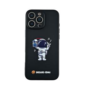 2 x Yonds Queen for iPhone 15 Pro Cute Case, Cool Cartoon Astronaut Space Planet Rocket Design Stylish Bumper Cover Soft TPU Protective Anti-Slip Shockproof Fashion Case(iPhone 15 Pro, Audio)