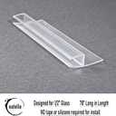 eatelle Frameless Shower Door Side Seal Strip for 1/2 Inch (12mm) Glass, Vertical Polycarbonate H-Jamb, 180 Degree 78" in Long