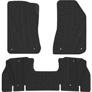 Car Floor Mat for Jeep Wrangler JL 4x4 Door Sahara Rubicon 2018 2019 2020 2021 2022 2023 2024 2025 Custom Fit Full Black Rubber Auto Floor Liner Mat All Weather Heavy Duty - Not Fit 4XE
