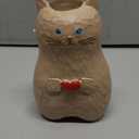 Cat Vase Handmade Wooden Vase, Home Decor Small Vases,Solid Wood Cat Statue Holding Heart Shaped,Modern Creative Cat Decor