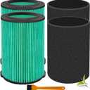VF6000 Replacement Filter for Ridgid Shop Vacuums 5-20 Gallon, Universal VF6000 Filter Fits Rigid Wet Dry Vac/Husky Shop Vacuum Filter 6-9 Gallon with Foam Sleeves- 2 Pack