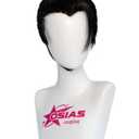 OSIASWIG Black Straight Short Wig with Ponytail for Geto Suguru Cosplay From Anime JJK Synthetic Heat-Resistant Hair