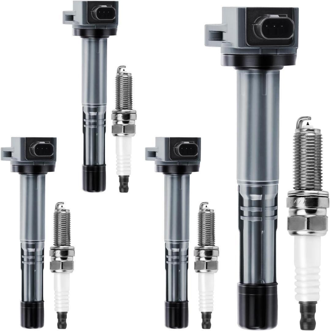 Motorevo UF602 Ignition Coil & 97390 Double Iridium Spark Plug for 2.4L Honda 08-12 Accord, 10-14 CR-V, 12-15 Civic, 12-15 Crosstour/13-15 Acura ILX, Relapce C1662, 30520-R40-007