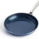 Blue Diamond 10" Nonstick Frying Pan Skillet, Diamond Infused PFAS & PTFE-Free Ceramic Pot, Dishwasher & Oven Safe, Stay Cool Handle, Durable Non Toxic Metal Utensil Safe, Egg & Omelet Pan, Blue