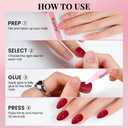 evpct Glossy Press on Nails Short Almond Short for Women, Dark Red Fake Nail with Kits Salon Quality Reusable Stick on Nails In 15 Sizes 30Pcs Full Cover False Nail Soft Gel Set Kit for Gift, 27 (30 Fl Oz (Pack of 1))