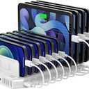 USB C PD 60W Charging Station with QC 3.0, Unitek 160W 10Port USB Quick Charger Dock, Power Delivery Compatible with Laptop MacBook, Pixel, Upgraded Dividers