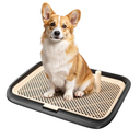 Dog Potty Tray, 23.6"x17.7" Indoor Pet Pee Pad Holder,Puppy Training Holder,Bathroom Dog Litter Box, Pet Toilet for Small and Medium Dogs,Housebreaking Supplies, Pet Products(Black)
