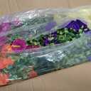 Artificial Flowers for Outdoors, UV Resistant Fake Silk Morning Glory, Realistic Faux Plants for Outside Porch Patio Window Box Hanging Planter (16, Purple Fuchsia Yellow Orange)