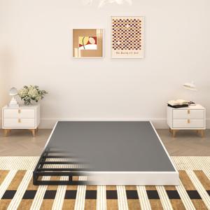 5 Inch Box Spring Full Size Bed, Heavy Duty Metal Mattress Foundation, 3000 lbs Capacity, Low Profile, Noise-Free, Easy Assembly with Fabric Cover