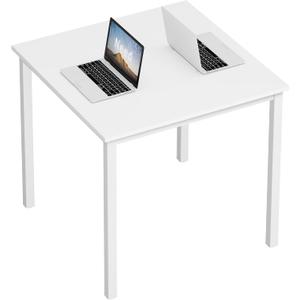 Need Small Square Dining Table- 31-1/2'' Sturdy and Heavy Duty Writing Desk for Small Spaces and Writing Table Desk Breakroom Table, White Color, 31.5x31.5 inch